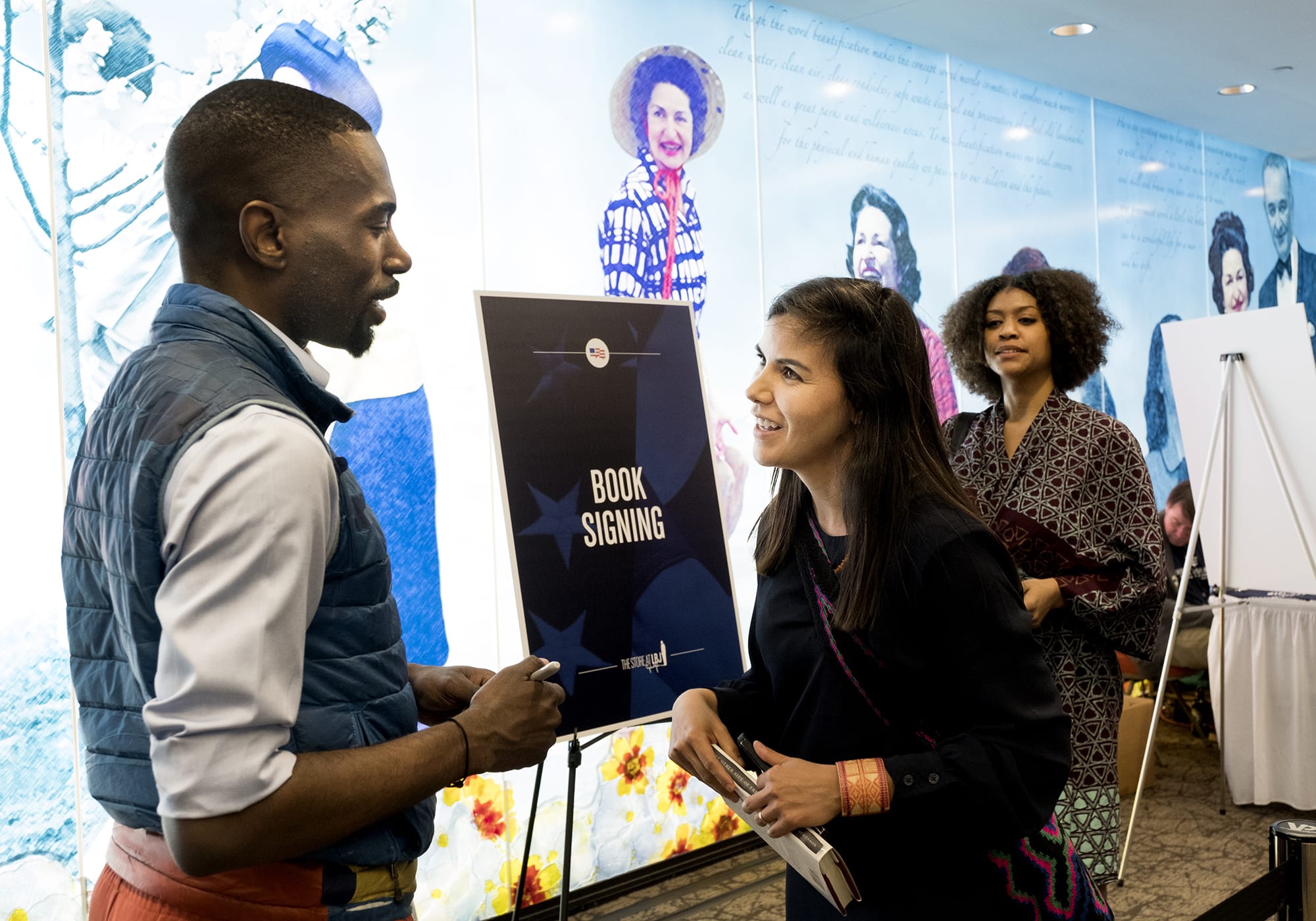 DeRay Mckesson talks with Mariana Salazar.